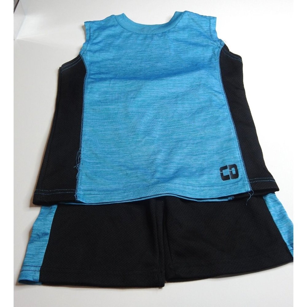 Boys Size 5 CD Athletics Shorts & Tank Set - Sporty Style in Black & Turquoise!